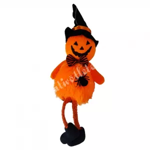 Akasztós halloween tök, pókkal, 7x20 cm