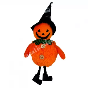 Akasztós halloween tök, gombokkal, 7x17 cm