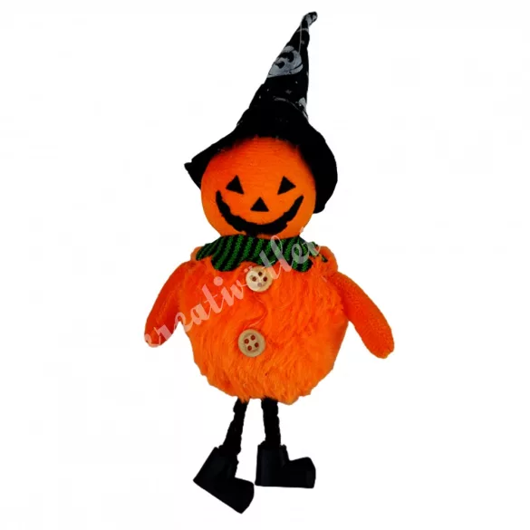 Akasztós halloween tök, gombokkal, 7x17 cm
