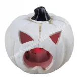 Kerámia tök, fehér, váltakozó LED világítással, 7,5x7 cm