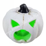 Kerámia tök, fehér, váltakozó LED világítással, 7,5x7 cm