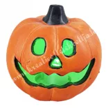 Kerámia tök, narancssárga, váltakozó LED világítással, 7x7 cm