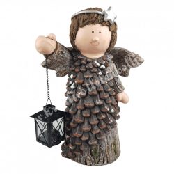 Kerámia tobozangyal, lámpással, 27x40 cm