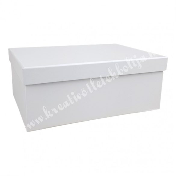 Papírdoboz, téglalap, fehér, 21,5x15,5x8,5 cm