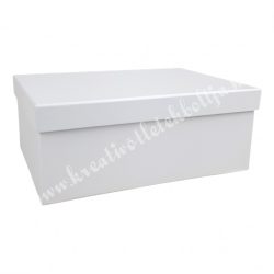 Papírdoboz, téglalap, fehér, 26,5x18,5x9 cm