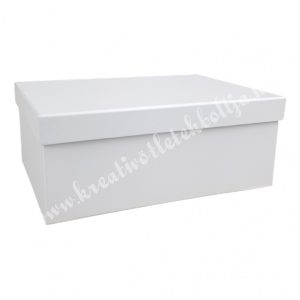 Papírdoboz, téglalap, fehér, 28x20x9,5 cm