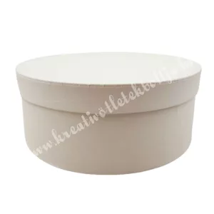 Kerek kalapdoboz, krém, közepes, 17 cm