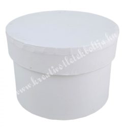 Papírdoboz, kör, fehér, 9x6 cm