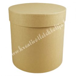 Papírdoboz, henger, kraft, 15x15 cm