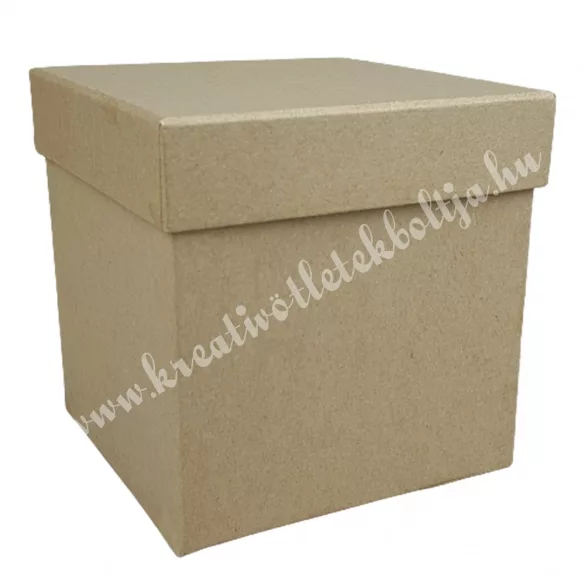 Papírdoboz, kocka, kraft, 12 cm