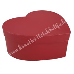 Papírdoboz, szív, piros, 22x20x8,5 cm