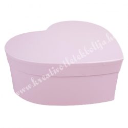 Papírdoboz, szív, babarózsaszín, 22x8,5 cm