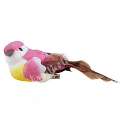 Csipeszes madárka, rózsaszín, 11x4 cm