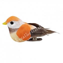 Csipeszes madárka, narancssárga, 6x3 cm