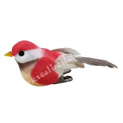 Csipeszes madárka, piros, 6x3 cm