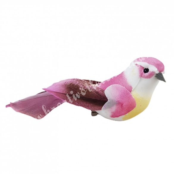 Csipeszes madárka, rózsaszín, 12x4,5 cm
