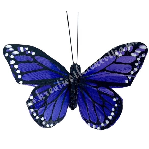 Csipeszes pillangó, sötétlila, 7,5x6 cm