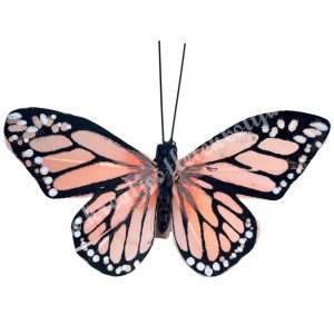 Csipeszes pillangó, korall, 7,5x6 cm