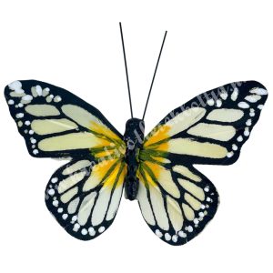 Csipeszes pillangó, sárga, 7,5x6 cm