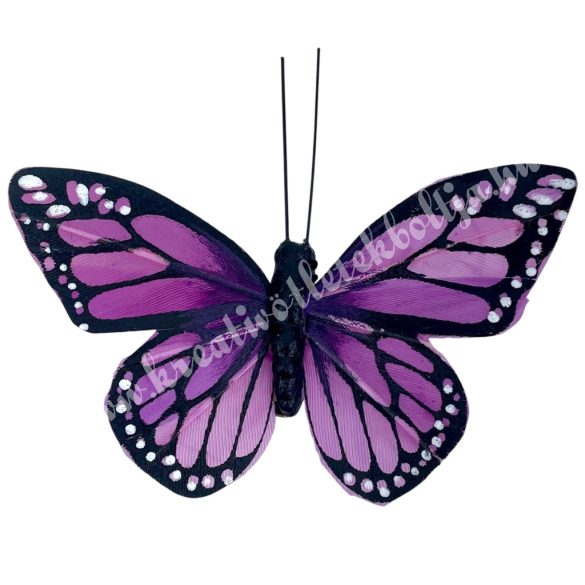 Csipeszes pillangó, világoslila, 7,5x6 cm