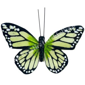 Csipeszes pillangó, zöld, 7,5x6 cm