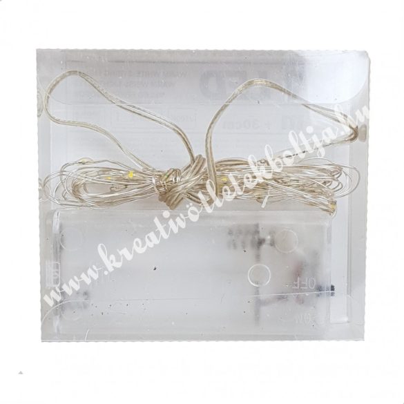 LED-es égősor, 10 izzós, hideg fehér