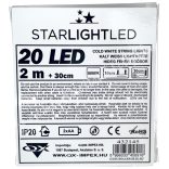 LED-es égősor, 20 izzós, hideg fehér