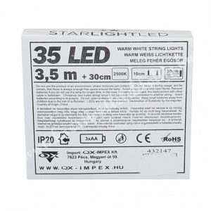 LED-es égősor, 35 izzós, meleg fehér