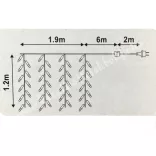 LED-es égősor, 240 izzós, fehér