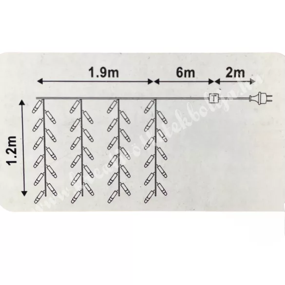 LED-es égősor, 240 izzós, fehér