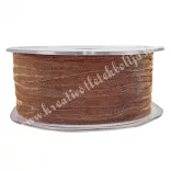 Organza szalag, gyűrt, bronz, 38 mm