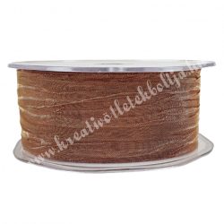 Organza szalag, gyűrt, bronz, 38 mm