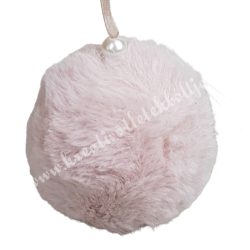 Szőrmés gömb, púder rózsaszín, 7 cm