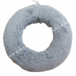 Szőrmés félkoszorú alap, szürke, 20 cm