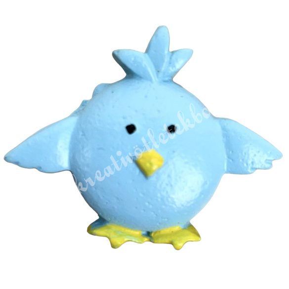 Ragasztható polyresin madár, kék, 3x2,5 cm