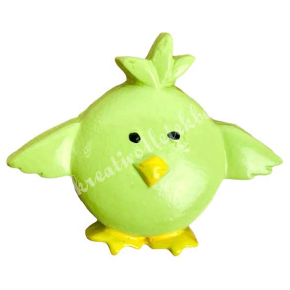 Ragasztható polyresin madár, zöld, 3x2,5 cm