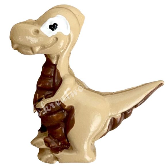 Ragasztható polyresin dinoszaurusz, barna, 2,3x2,5 cm