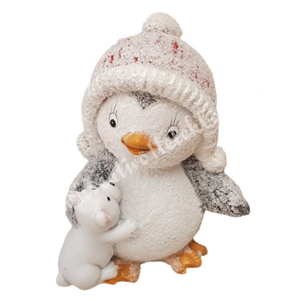 Kerámia havas pingvin, macival, 11,5x15 cm
