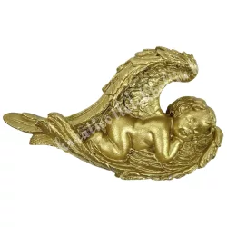 Ragasztható polyresin angyal, arany, 7x4,2 cm