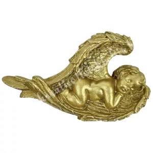 Ragasztható polyresin angyal, arany, 7x4,2 cm