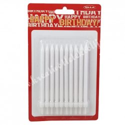 Születésnapi gyertya, fehér, 10 cm, 10 db/csomag
