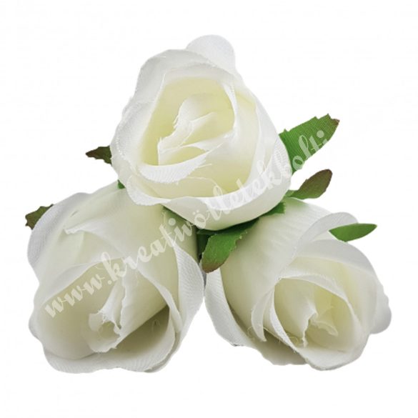 Rózsa, fehér, 3 szál/csokor, 27 cm