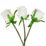 Rózsa, fehér, 3 szál/csokor, 27 cm