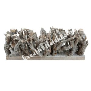 Asztali dekoráció teafából, kémcsővel, 43x15 cm