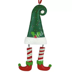 Akasztós dísz, sapka csizmával, 6x17 cm