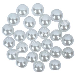 Ragasztható félgyöngy, fehér, 12 mm, 10 g/csomag