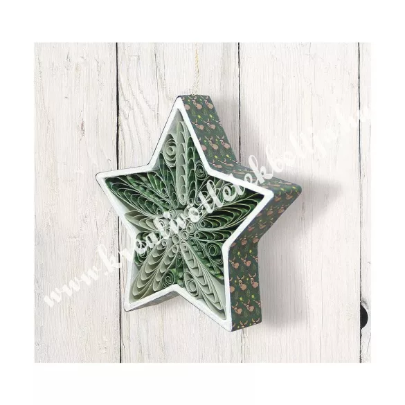 Papírmasé quilling függő, csillag, 2 db/csomag
