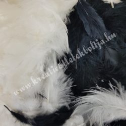   Madártoll keverék fekete-fehér árnyalatok, 3-10 cm, 10 gr/csomag