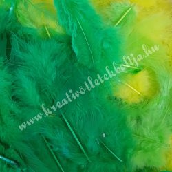 Madártoll keverék zöld árnyalatok, 3-10 cm, 10 gr/csomag