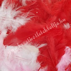    Madártoll keverék piros árnyalatok, 3-10 cm, 10 gr/csomag